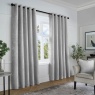 Curtina Textured Chenille Eyelet Curtains Pair - Grey