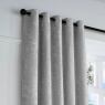 Curtina Textured Chenille Eyelet Curtains Pair - Grey