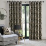 Laurence Llewelyn-Bowen Paradise Palm Eyelet Curtains Pair - Black