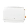 Swan St19030WHT Fjord 2 Slice Toaster - White & Wooden Accents