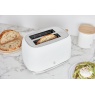 Swan St19030WHT Fjord 2 Slice Toaster - White & Wooden Accents