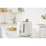 Swan St19030WHT Fjord 2 Slice Toaster - White & Wooden Accents