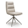 Nevada Swivel Dining Chair Stainless Steel Frame Taupe Seat