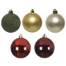 Decoris Decoris 30 Pack Baubles - Shiny/Matt/Glitter Assorted Colours