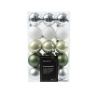 Decoris Decoris 30 Pack Baubles - White/Silver/Green