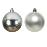 Decoris Decoris 10 Pack Baubles - Shiny/Matt/Glitter Silver