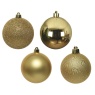 Decoris Decoris 30 Pack Baubles - Shiny/Matt/Glitter Light Gold