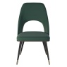 HND HND Sophie Black/Gold Dining Chair - Dark Green Velvet Seat