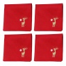 Peggy Wilkins Shimmer Stag Christmas Napkins 45cm - Red