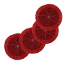 Peggy Wilkins Bliss Beaded Coasters Set Of 4 - Red