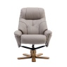 Compton Chair & Footstool Set - Plush Pebble Fabric