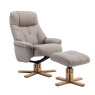 Compton Chair & Footstool Set - Plush Pebble Fabric