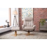 Compton Chair & Footstool Set - Plush Pebble Fabric