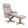 Compton Chair & Footstool Set - Lisbon Wheat Fabric