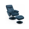 Islington Chair & Footstool Set - Deep Sea Blue Fabric