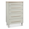 Delta Scandi Oak & Soft Grey 5 Drawer Tall Chest