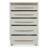 Delta Scandi Oak & Soft Grey 5 Drawer Tall Chest