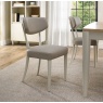 Downtown Delta Scandi Oak & Soft Grey Upholstered Back Dining Chair - Grey Bonded Leather (Pair)