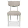 Downtown Delta Scandi Oak & Soft Grey Upholstered Back Dining Chair - Grey Bonded Leather (Pair)