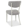 Downtown Delta Scandi Oak & Soft Grey Upholstered Back Dining Chair - Grey Lotus Fabric (Pair)