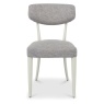 Downtown Delta Scandi Oak & Soft Grey Upholstered Back Dining Chair - Grey Lotus Fabric (Pair)