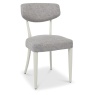 Downtown Delta Scandi Oak & Soft Grey Upholstered Back Dining Chair - Grey Lotus Fabric (Pair)