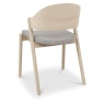 Downtown Delta Scandi Oak Ply Back Dining Chair - Grey Fabric (Pair)