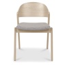 Downtown Delta Scandi Oak Ply Back Dining Chair - Grey Fabric (Pair)