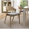 Downtown Delta Scandi Oak Ply Back Dining Chair - Grey Fabric (Pair)