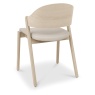 Downtown Delta Scandi Oak Ply Back Dining Chair - Ivory Bonded Leather (Pair)