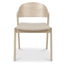 Downtown Delta Scandi Oak Ply Back Dining Chair - Ivory Bonded Leather (Pair)