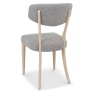 Downtown Delta Scandi Oak Upholstered Back Dining Chair - Grey Lotus Fabric (Pair)