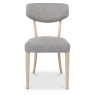 Downtown Delta Scandi Oak Upholstered Back Dining Chair - Grey Lotus Fabric (Pair)