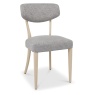 Downtown Delta Scandi Oak Upholstered Back Dining Chair - Grey Lotus Fabric (Pair)