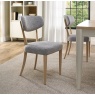 Downtown Delta Scandi Oak Upholstered Back Dining Chair - Grey Lotus Fabric (Pair)