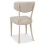 Downtown Delta Scandi Oak Upholstered Back Dining Chair - Ivory Bonded Leather (Pair)