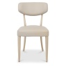 Downtown Delta Scandi Oak Upholstered Back Dining Chair - Ivory Bonded Leather (Pair)