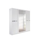 Rauch Dorsten Alpine White 181cm 4 Door/2 Mirrored Hinged Wardrobe