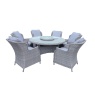 Downtown Cuba 6 Seat Dining Set With Lazy Susan - Grey