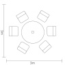 Hartman Hartman Berkeley 6 Seat Set With Parasol & Base - Maize