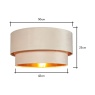 BHS Tia Light Shade 50cm - Ivory