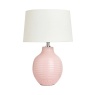 BHS Nena Ceramic Embossed Table Lamp - Pink