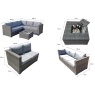 Signature Weave Signature Weave Georgia Corner Sofa Set With Ice Bucket - Grey