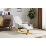 Maine Fabric Recliner Chair & Stool Set - Marzipan