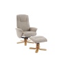 Maine Fabric Recliner Chair & Stool Set - Camel