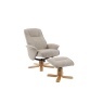 Maine Fabric Recliner Chair & Stool Set - Camel