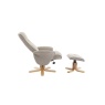 Maine Fabric Recliner Chair & Stool Set - Camel